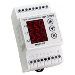 Реле контролю напруги VP-380V трифазне 1CO 6А, DigiTOP