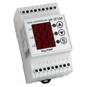 Реле контролю напруги VP-3F10A трифазне 10А, DigiTOP