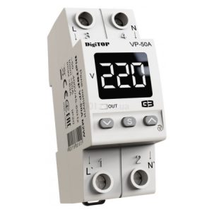 Реле контролю напруги VP-50A M2W однофазне 50А з термозахистом, DigiTOP
