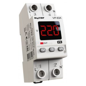 Реле контролю напруги VP-63A M2R однофазне 63А з термозахистом, DigiTOP