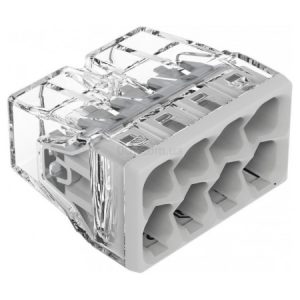 Клема COMPACT PUSH WIRE 8-провідна 0,5-2,5 мм² прозора/сіра без пасти, WAGO