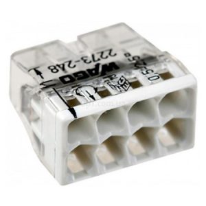 Клема COMPACT PUSH WIRE 8-провідна 0,5-2,5 мм² прозора/сіра з пастою, WAGO
