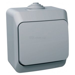 Вимикач 1-клавішний сірий серія Cedar Plus IP44, Schneider Electric