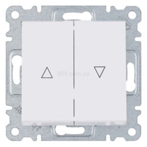 Вимикач 2-клавішний для жалюзі "Контактор" Lumina білий 10АХ/230В, Hager