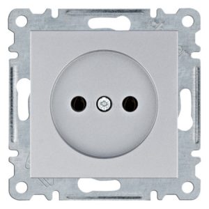 Розетка без з/к Lumina срібляста 16А/230В, Hager