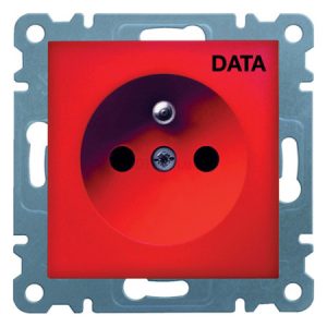 Розетка DATA з центральним з/к Lumina червона 16А/230В, Hager