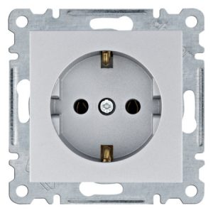 Розетка з з/к Lumina срібляста 16А/230В, Hager