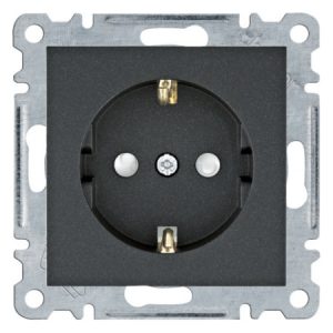 Розетка з з/к з захистом контактів Lumina чорна 16А/230В, Hager
