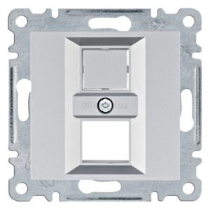 Панель подвійна для RJ12/RJ45 Lumina срібляста, Hager